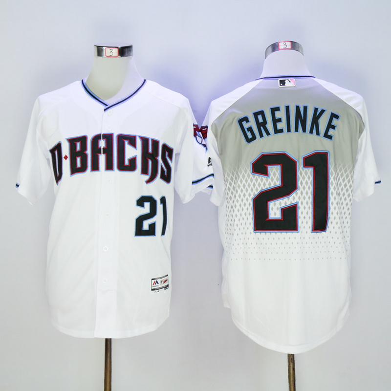 Majestics MLB Arizona Diamondbacks #21 Greinke White Jersey