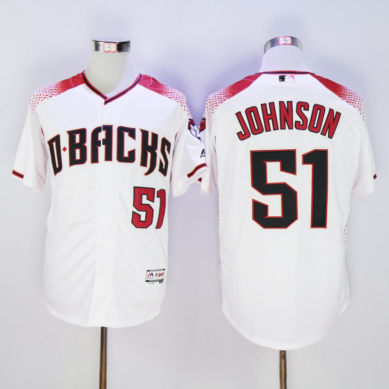 Majestics Arizona Diamondbacks #51 Johnson White MLB Jersey