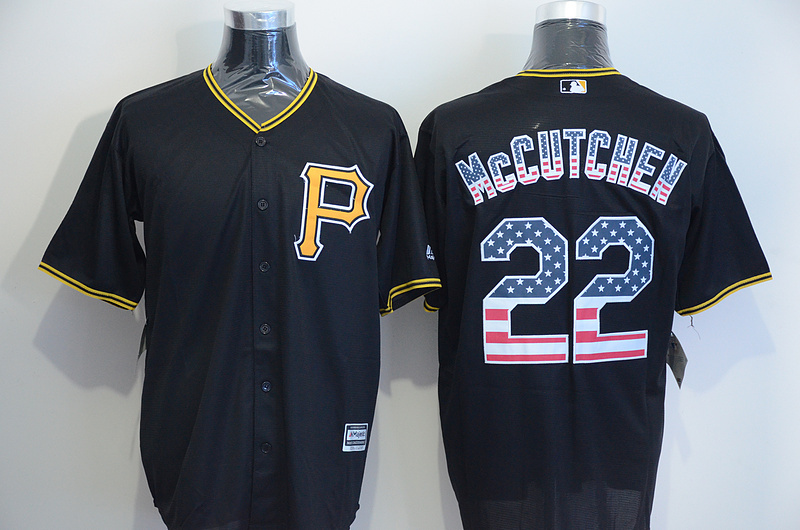 Majestic MLB Pittsburgh Pirates #22 McCutchen Black US Flag Jersey