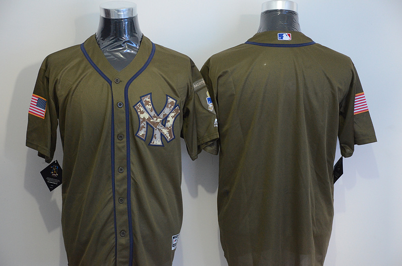 MLB New York Yankees Blank Green Salute to Service Jersey