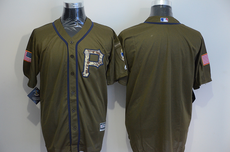 MLB Pittsburgh Pirates Blank Green Salute to Service Jersey