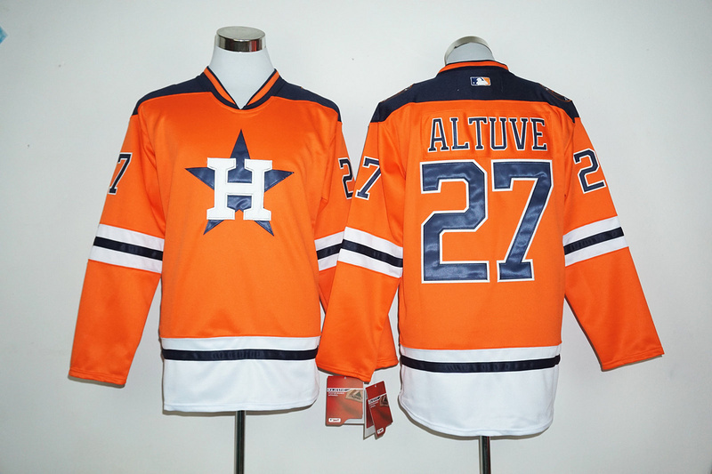 MLB Houston Astros #27 Altuve Orange Hoodie