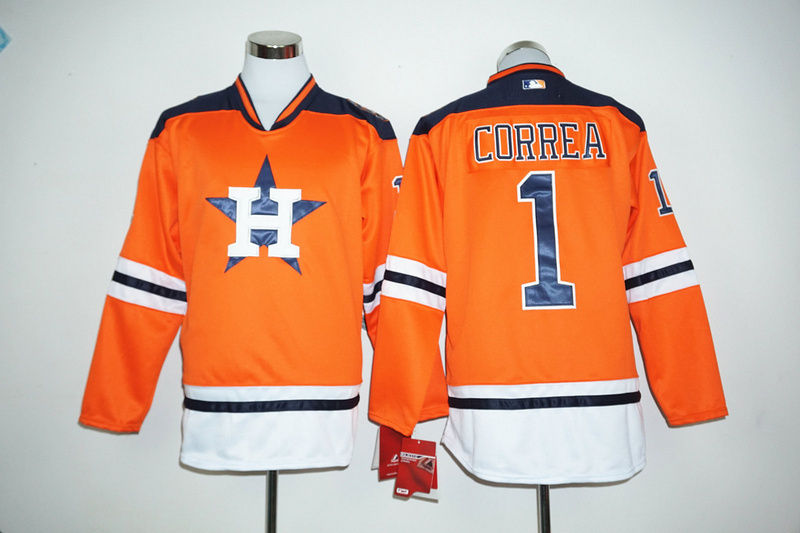 MLB Houston Astros #1 Correa Orange Jersey