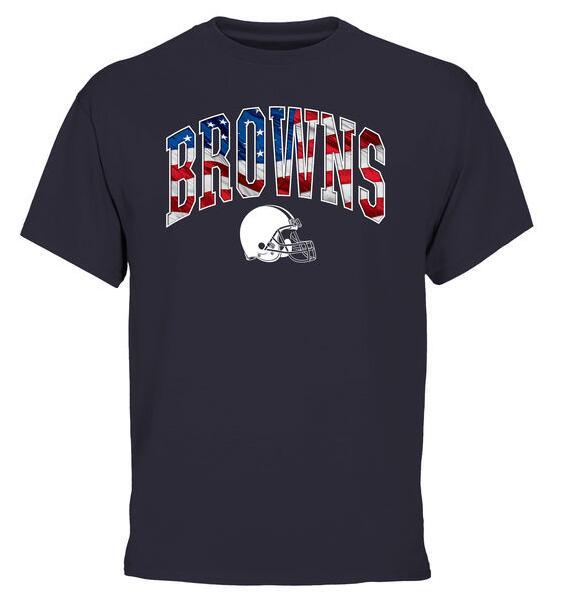 Mens Cleveland Browns Pro Line Navy Banner Wave T-Shirt 