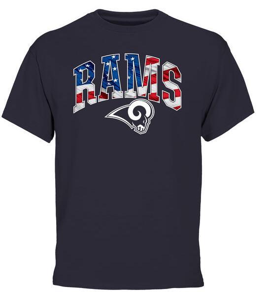 Mens Los Angeles Rams Pro Line Navy Banner Wave T-Shirt 