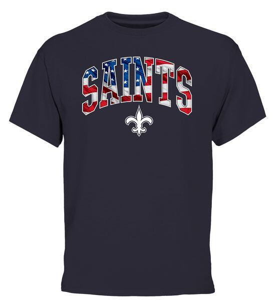 Mens New Orleans Saints Pro Line Navy Banner Wave T-Shirt 