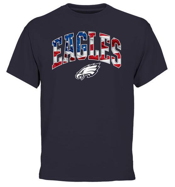 Mens Philadelphia Eagles Pro Line Navy Banner Wave T-Shirt 