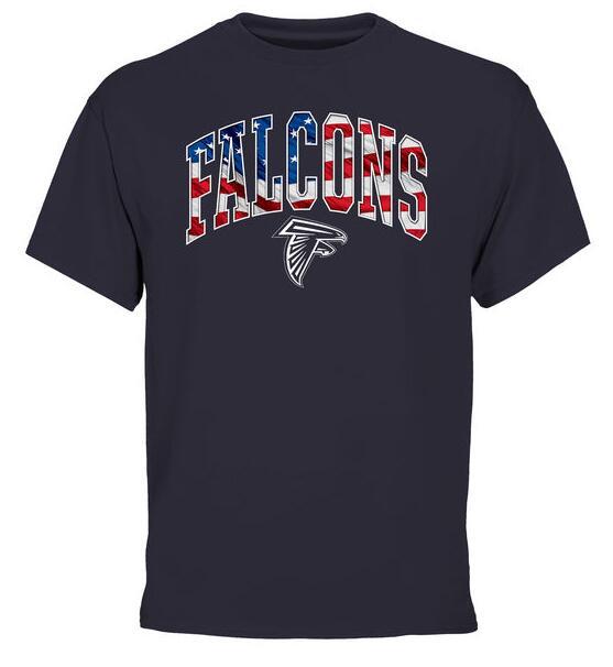 Mens Atlanta Falcons Pro Line Navy Banner Wave T-Shirt 