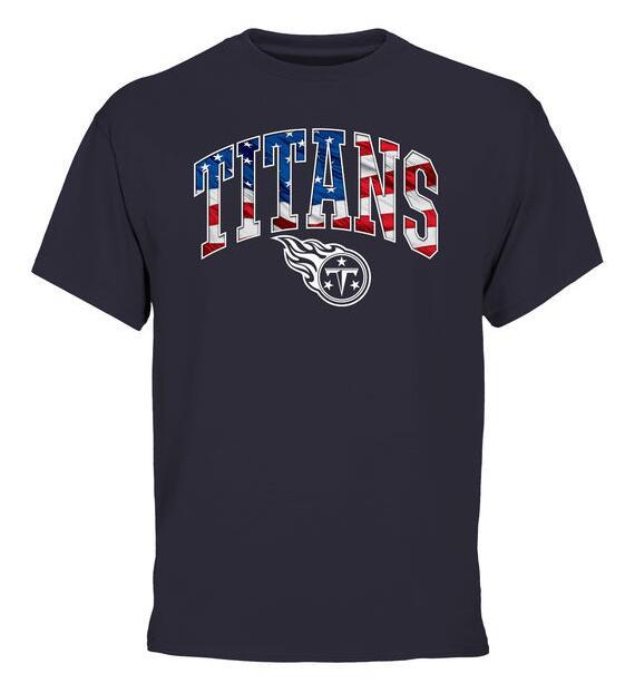 Mens Tennessee Titans Pro Line Navy Banner Wave T-Shirt 