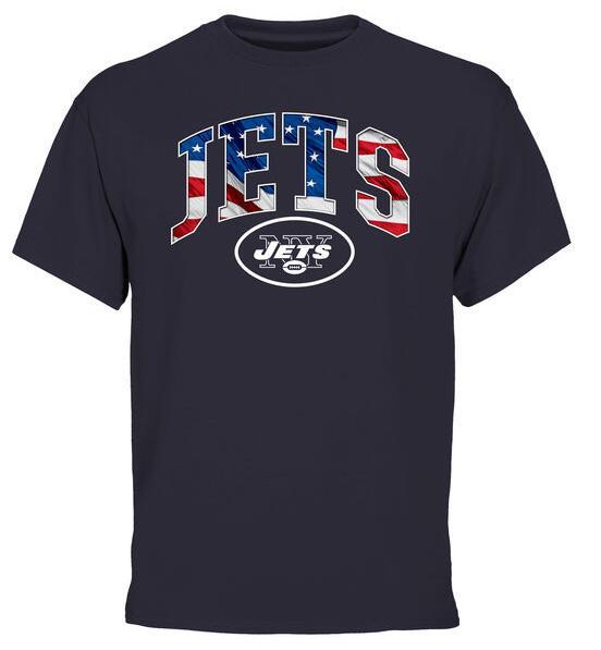 Mens New York Jets Pro Line Navy Banner Wave T-Shirt 