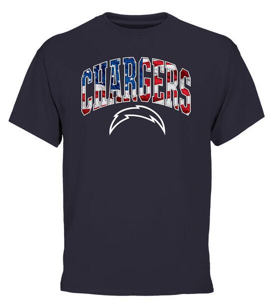 Mens San Diego Chargers Pro Line Navy Banner Wave T-Shirt 