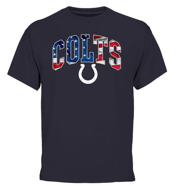Mens Indianapolis Colts Pro Line Navy Banner Wave T-Shirt 