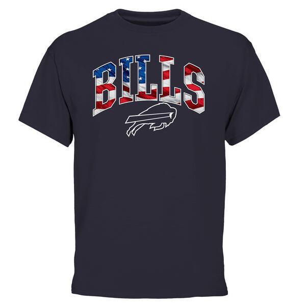 Mens Buffalo Bills Pro Line Navy Banner Wave T-Shirt 