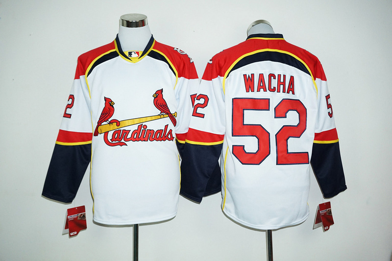 MLB St.Louis Cardinals #52 Wacha White Long Sleeve Jersey