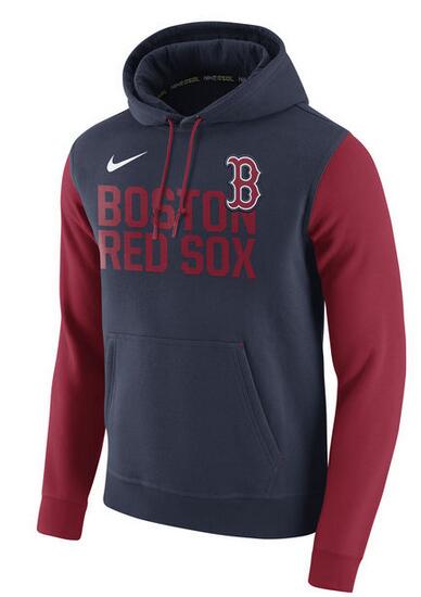 MLB Boston Red Sox D.Blue Red Hoodie
