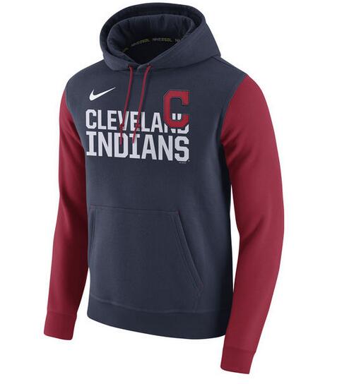 MLB Cleveland Indians D.Blue Red Hoodie