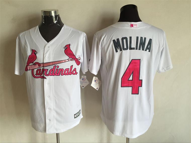 Majestic MLB St.Louis Cardinals #4 Molina White Jersey for Monthers Day
