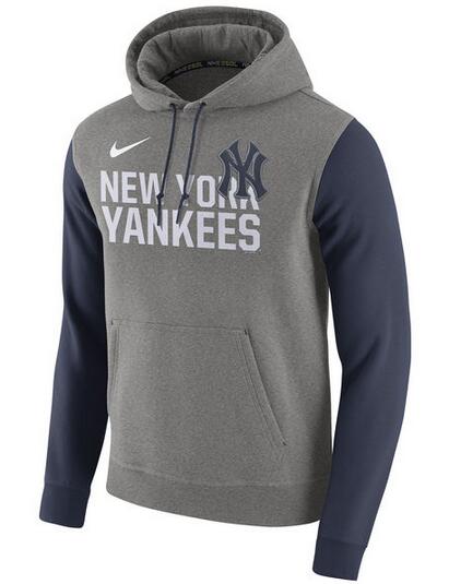 MLB New York Yankees Grey Blue Hoodie