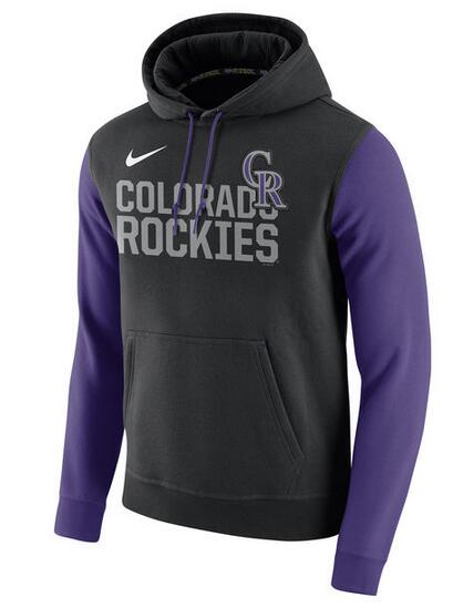 MLB Colorado Rockies Black Purple Hoodie