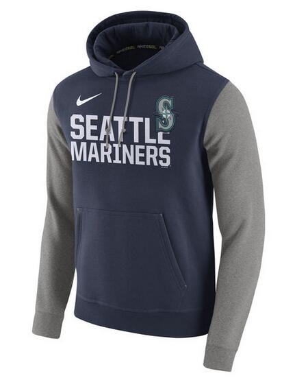 MLB Seattle Mariners D.Blue Grey Hoodie
