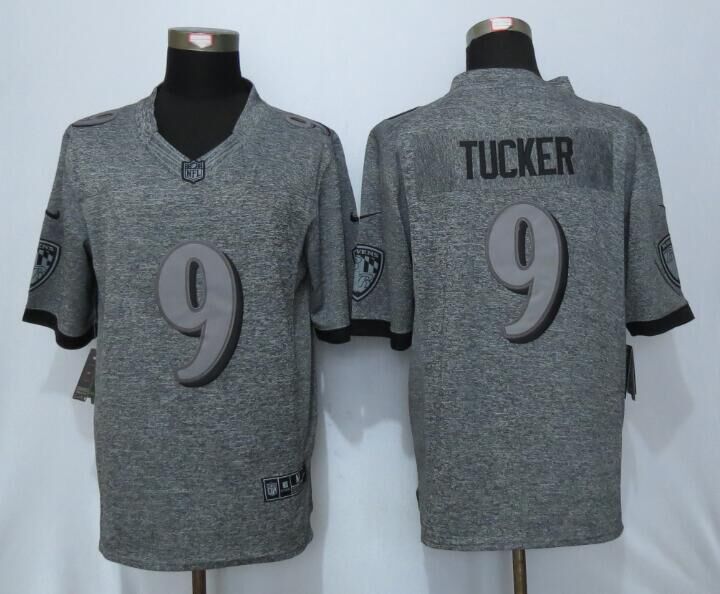 New Nike Baltimore Ravens 9 Tucker Gray Mens Stitched Gridiron Gray Limited Jersey  