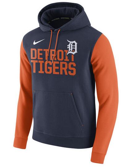MLB Detroit Tigers D.Blue Orange Hoodie