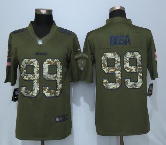 New Nike San Diego Chargers 99 Bosa Green Salute To Service Limited Jersey  