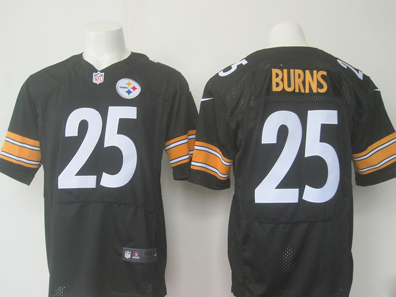 Nike NFL Pittsburgh Steelers #25 Burns Black Elite Jersey