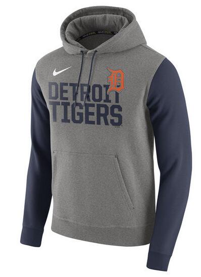 MLB Detroit Tigers Grey Blue Hoodie