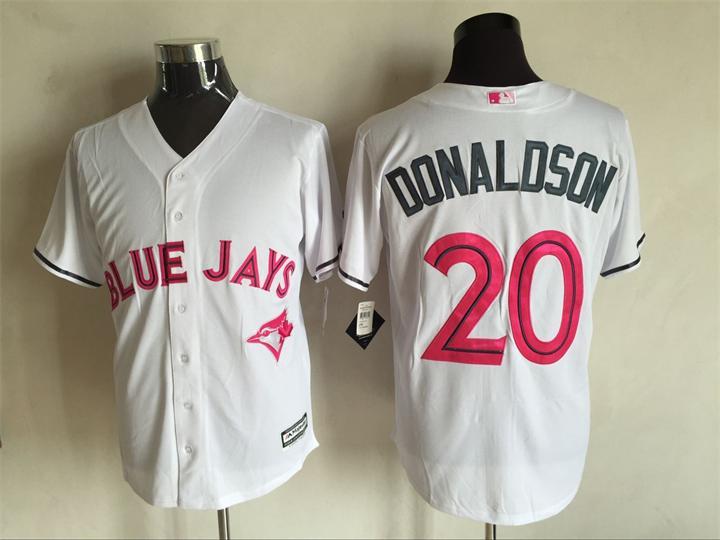 Majestic MLB Toronto Blue Jays #20 Donaldson White Jersey for Monthers Day