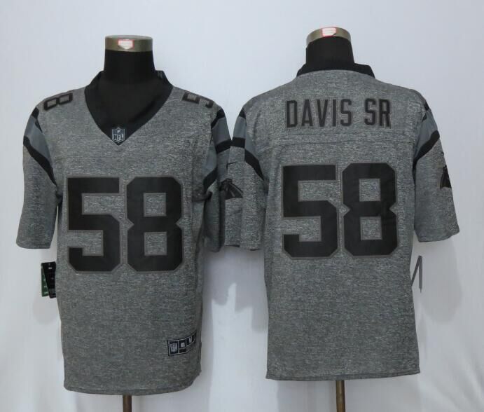 NEW Nike Carolina Panthers 58 Davis sr Gray Mens Gridiron Gray Limited Jersey  