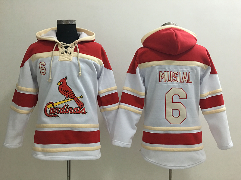 MLB St.Louis Cardinals #6 Musial White Hoodie