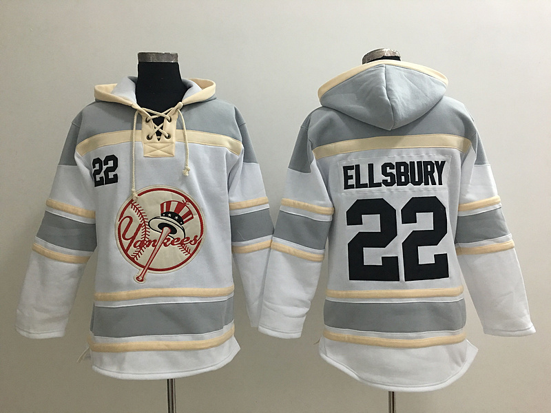MLB New York Yankees #22 Ellsbury White Hoodie