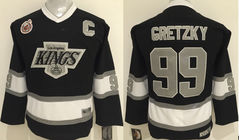 Kids NHL Los Angeles Kings #99 Gretzky Black Jersey