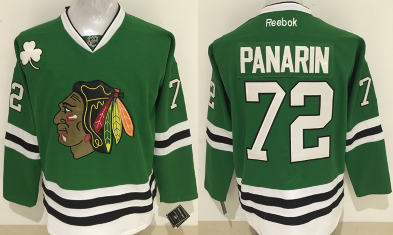 NHL Chicago Blackhawks #72 Panarin Green Jersey