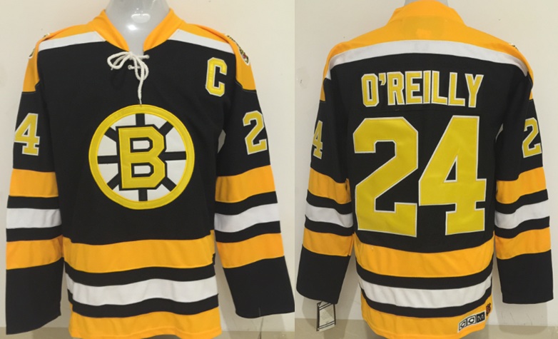 NHL Boston Bruins #24 OReilly Black Jersey with C Patch