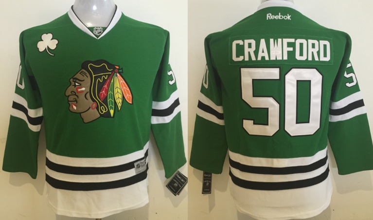 Kids Chicago Blackhawks #50 Crawford Green Jersey