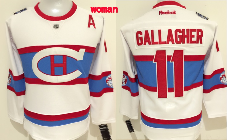 Womens NHL Montreal Canadiens #11 Gallagher White Jersey