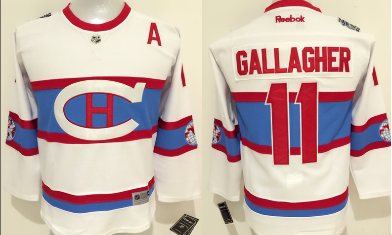 Kids NHL Montreal Canadiens #11 Gallagher White Jersey