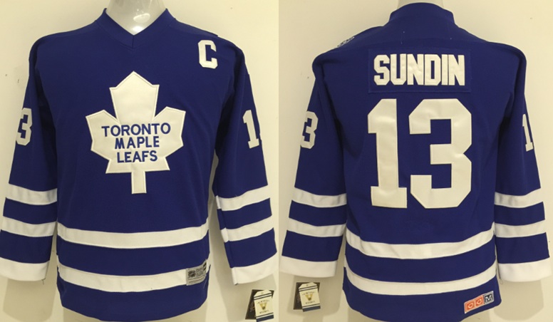 Kids NHL Toronto Maple Leafs #13 Sundin Blue Jersey