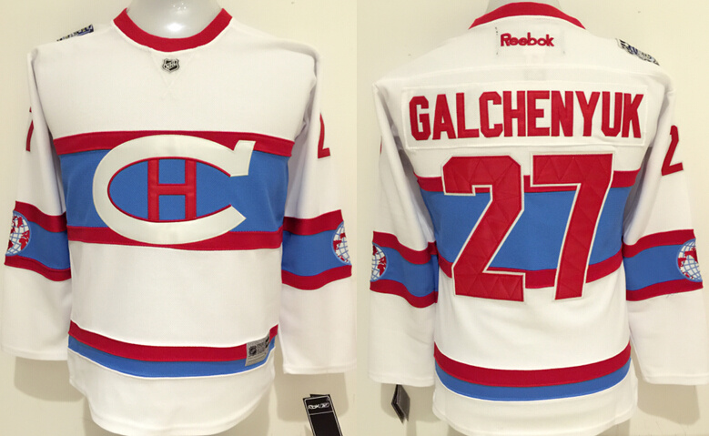 Kids NHL Montreal Canadiens # 27 Galchenyuk White Jersey