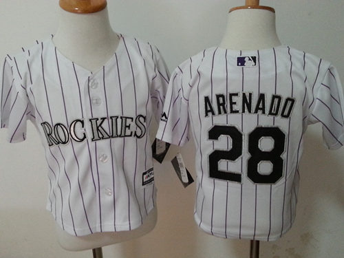 MLB Colorado Rockies #28 Arenado White Kids Jersey 2-5T