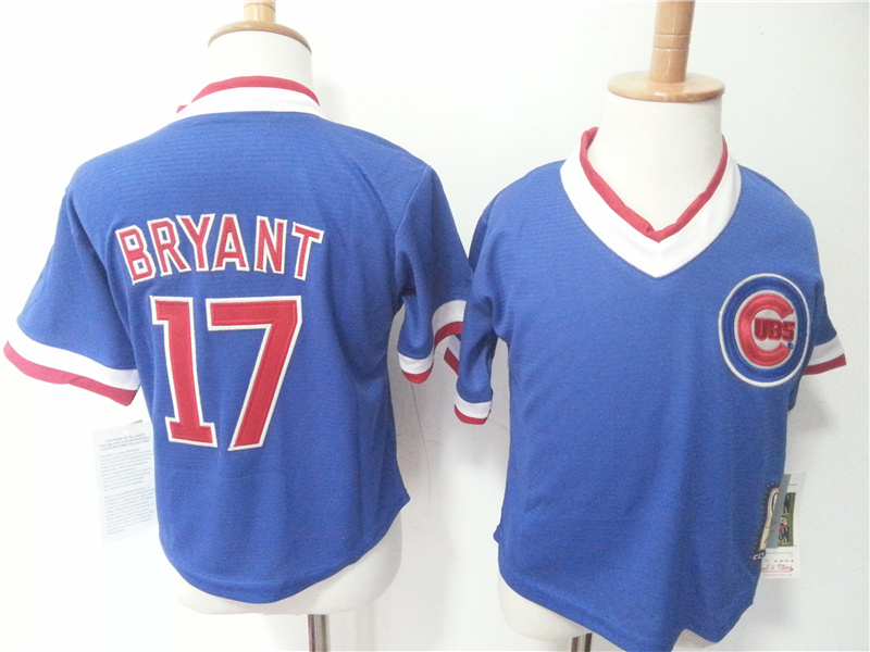 MLB Chicago Cubs #17 Bryant Blue Kids Jersey 2-5T