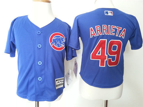 MLB Chicago Cubs #49 Arrieta Blue Kids Jersey 2-5T