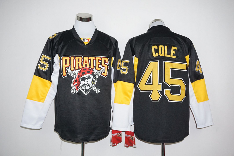 MLB Pittsburgh Pirates #45 Cole Black Long-Sleeve Jersey