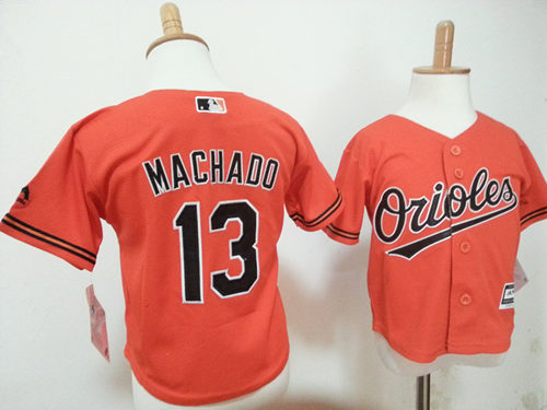 MLB Baltimore Orioles #13 Machado Orange Kids Jersey 2-5T