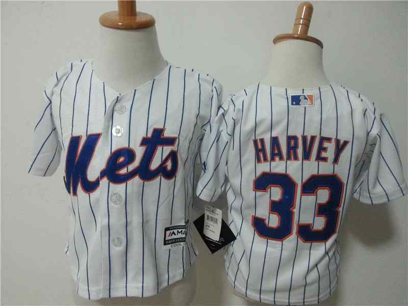 MLB New York Mets #33 Harvey White Kids Jersey 2-5T