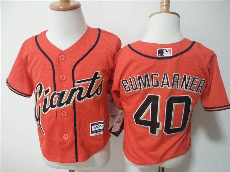 MLB San Francisco Giants #40 Bumgarner Orange Kids Jersey 2-5T