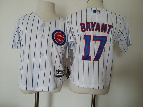 MLB Chicago Cubs #17 Bryant White Kids Jersey 2-5T