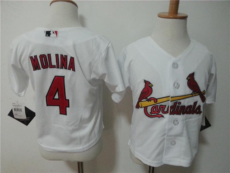 MLB St.Louis Cardinals #4 Molina White Kids Jersey 2-5T